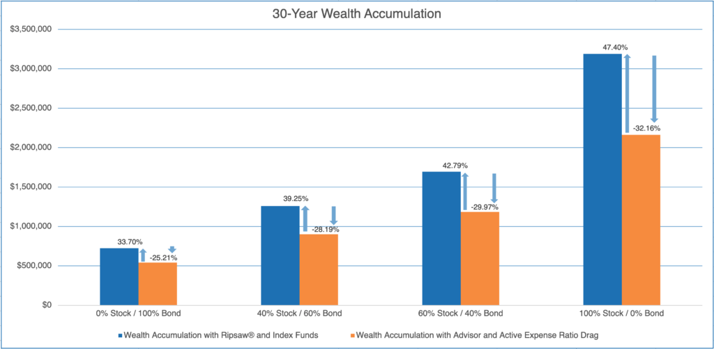 Ripsaw 30 Year Wealth Accumulation chart