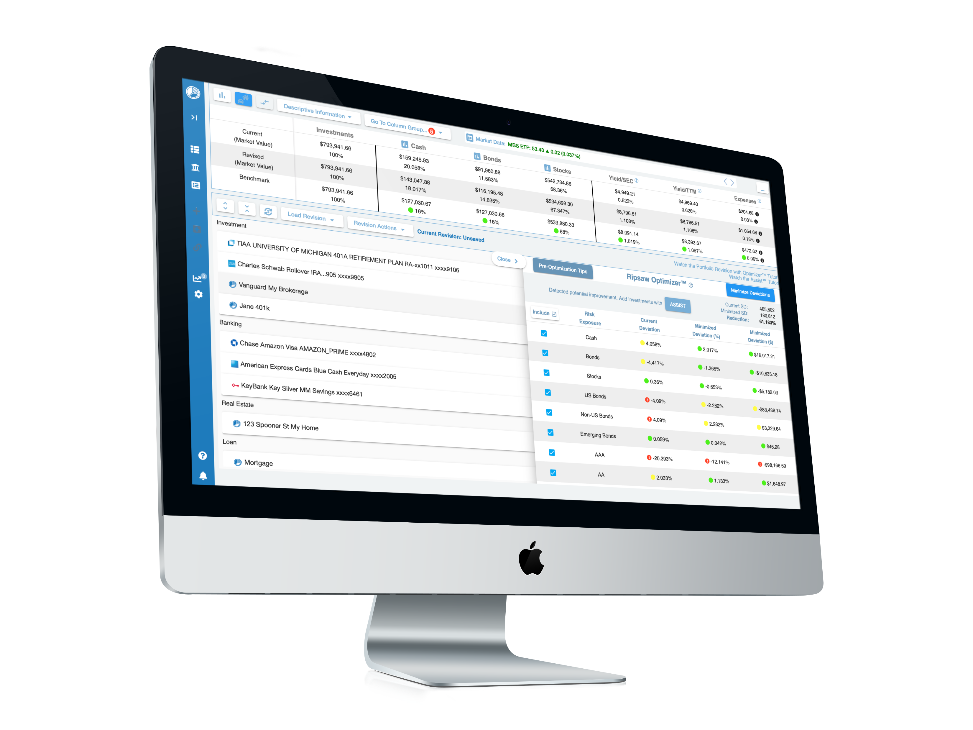 Ripsaw Wealth Management Tool Mac Dashboard